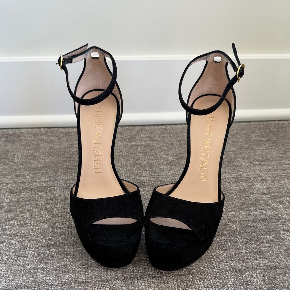 Stuart Weitzman Disco Suede Platform Sandal Size 7